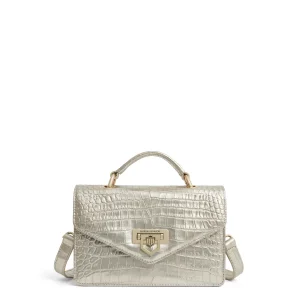 Loxley Mini Crossbody Bag - Champagne Croc Print Leather